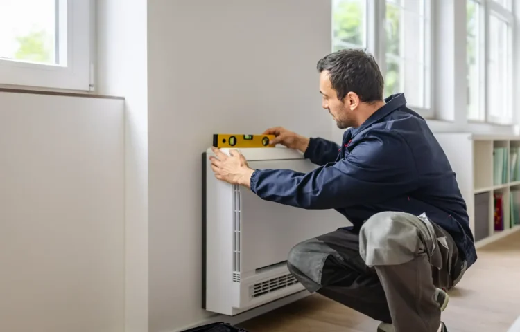 technik z grzejnikiem elektrycznym